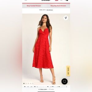 Lulus red cocktail midi dress -
